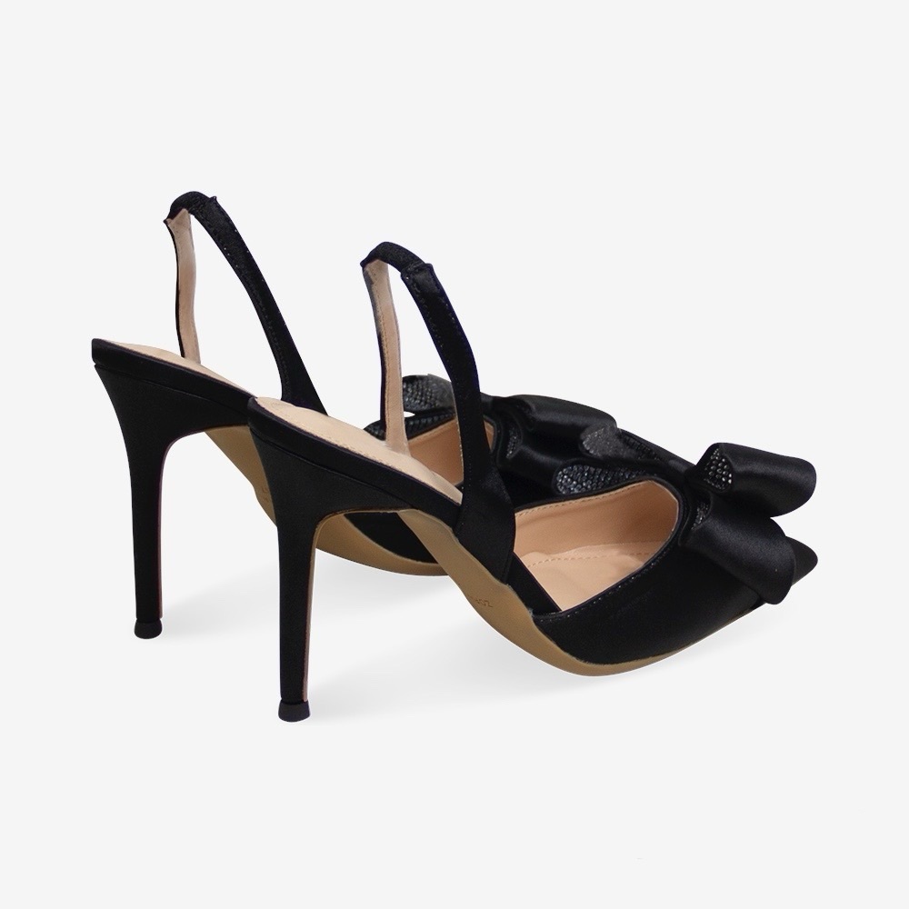 Women’s Mach Le Cadeau Bow Stiletto Heel Slingback Pumps in Black, US 8, EU 39 - Picture 2 of 4